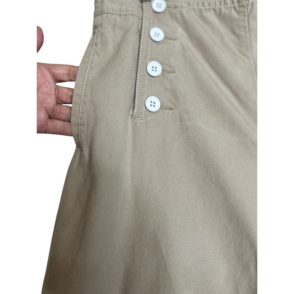 Talbots Khaki Sailor Crop Pants Wide Leg Chino Button Front Size 14 - Picture 3 of 9